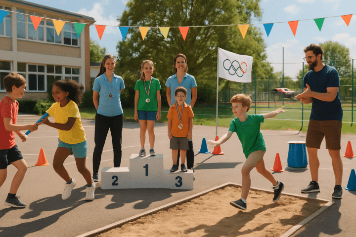 organisez facilement des mini jeux olympiques à l’école ou en club grâce à notre kit clé en main, incluant tous les outils nécessaires pour une expérience sportive ludique et mémorable.