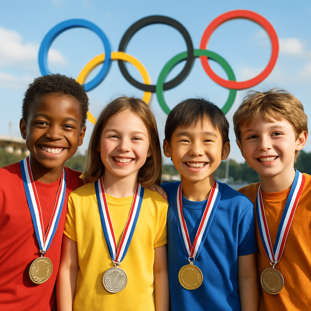 Les Jeux Olympiques expliqués aux enfants découvrez les jeux olympiques expliqués simplement pour les enfants, avec des histoires captivantes et des faits amusants pour apprendre tout en s'amusant.