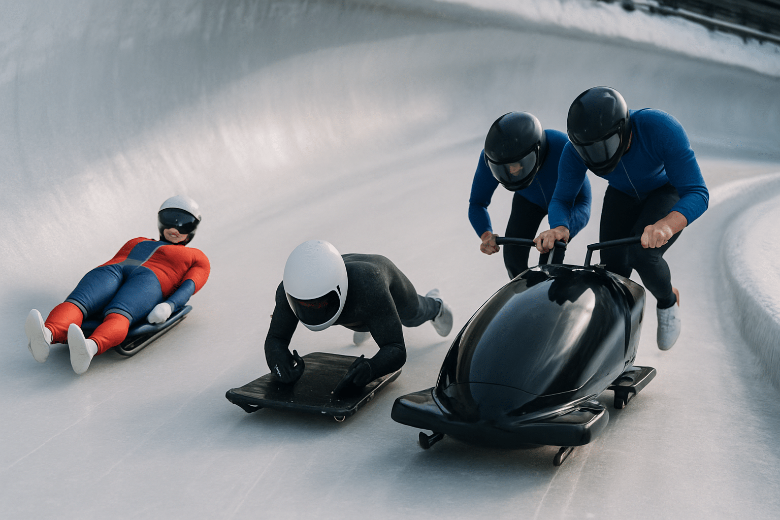 Luge, Skeleton, Bobsleigh : Quelles différences techniques ? découvrez les différences techniques entre la luge, le skeleton et le bobsleigh, trois sports de glisse sur glace aux caractéristiques uniques et sensations fortes.